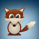 Иконка фокс, животный, fox, animal 128x128