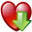 Иконка скачать, сердце, закладка, добавить, love, heart, favorites, download, bookmark, add 64x64