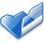 , , , open, folder, blue 64x64