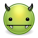 Иконка чертик, злой, зеленый, дьявол, вампир, аватар, vampire, monster, green, evil, devil, avatar 128x128