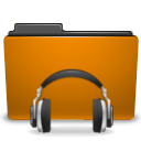  , , , sound, orange, folder 128x128