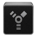 Иконка черный, firewire, black 128x128