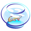 Иконка чаша, рыба, fish, bowl 128x128