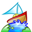 Иконка мир, кораблик, земля, браузер, world, earth, browser, boat 64x64