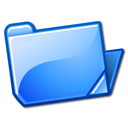 Иконка синий, папка, открыть, open, folder, blue 128x128