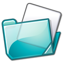 Иконка папка, folder, cyan 128x128