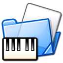 Иконка фортепиано, папка, piano, midi, folder 128x128