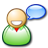 Иконка 'чат, форум, счастливый, пользователь, говорить, user, talk, happy, forum, chat'