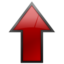 Иконка стрелка, красный, вверх, up, red, arrow 128x128