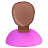 Иконка черный, розовый, пользователь, лысый, женщина, user, pink, female, black, bald 48x48