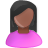 Иконка черный, розовый, пользователь, женщина, user, pink, female, black 48x48