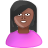 Иконка черный, розовый, пользователь, особенности, женщина, user, pink, female, features, black 48x48
