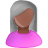 Иконка черный, серые, розовый, пользователь, женщина, user, pink, grey, female, black 48x48