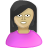 Иконка черный, розовый, пользователь, особенности, оливковый, женщина, user, pink, olive, female, features, black 48x48