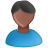 Иконка черный, синий, пользователь, мужчина, user, male, blue, black 48x48