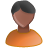 Иконка черный, пользователь, мужчина, апельсин, user, orange, male, black 48x48