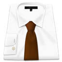 Иконка коричневый, белый, white, tie, shirt, brown 128x128