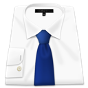 Иконка синий галстук, одежда, белый, white, shirt, clothes, blue tie 128x128