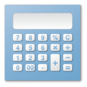 Иконка синий, калькулятор, calculator, blue 128x128
