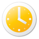 Иконка часы, желтый, yellow, clock 128x128