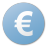 Иконка синий, евро, валюты, euro, currency, blue 48x48