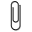 Иконка черный, скрепка, paperclip, black 64x64